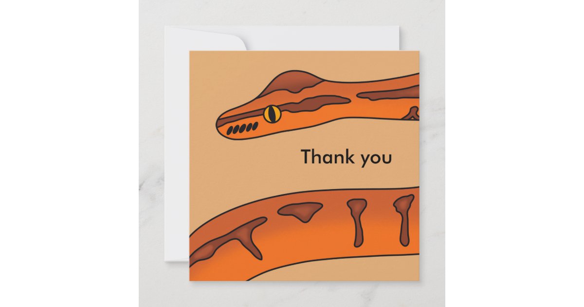 Pinstripe Ball Python Thank You Card | Zazzle