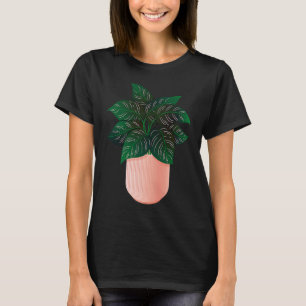 Pinstripe Calathea Ornata Plan for Women T-Shirt