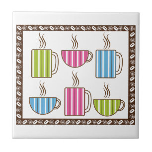 Pinstripe Coffee Cups Tile