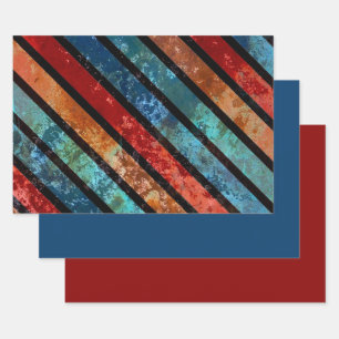 Pinstripe Contemporary Masculine Design Wrapping Paper Sheet