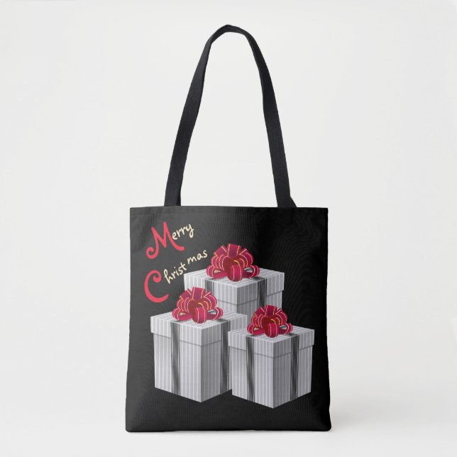 PinStripe Holiday Tote Bag (Front)