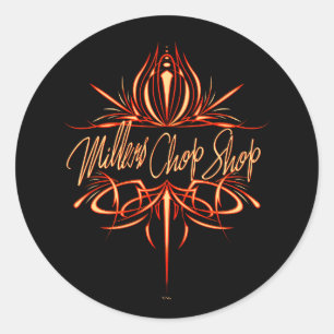 Pinstripe Logo I Classic Round Sticker