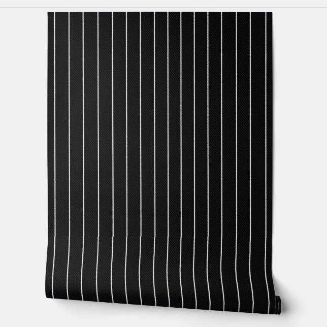 Pinstripe Noir Wallpaper (Unrolling)