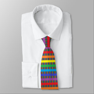 Pinstripe Rainbow and Rainbow Stripes Black Tie