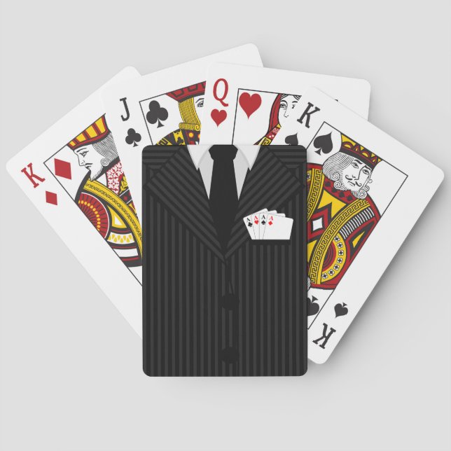 Pinstripe Suit and Tie Casino Poker Playing Cards (Back)