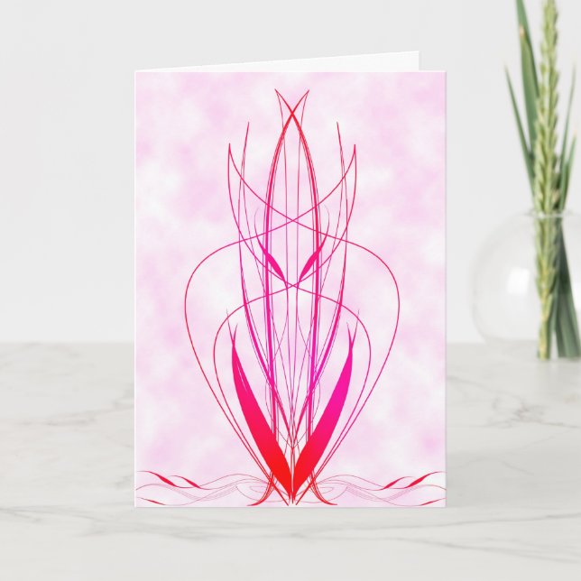 Pinstriped Heart Modern Valentine's Day Card (Front)