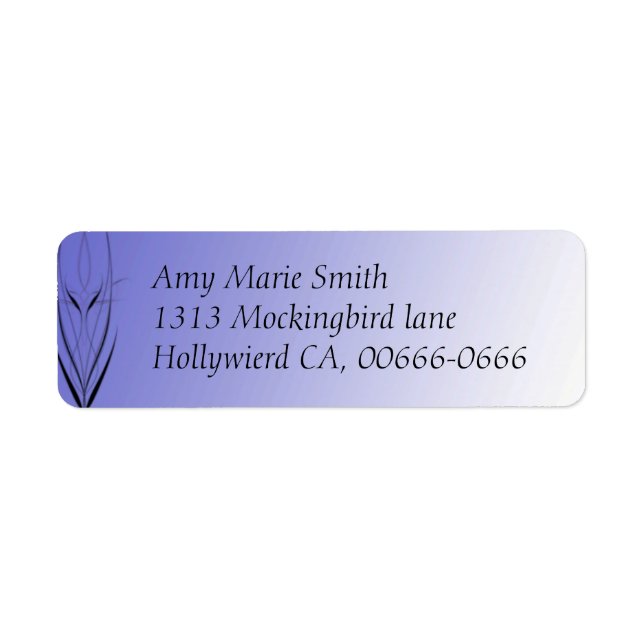 Pinstriped Purple Fantasy Address Label (Front)