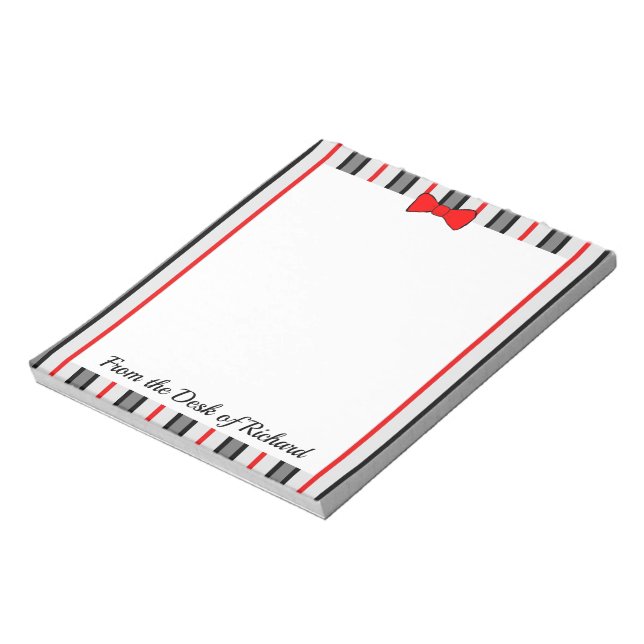 Pinstripes And A Red Bow Tie Notepad (Rotated)
