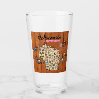 Pint Glass - Wisconsin Supper Club Map