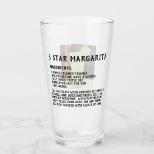 Pint Glass with 5 Star Margarita Recipe