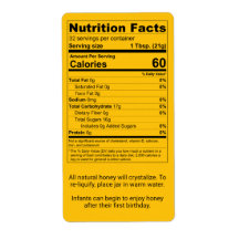 Pint Honey Jar Nutrition Facts