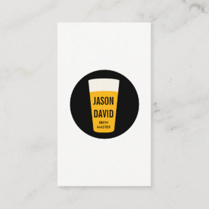 Pint of Beer Black White Business Card