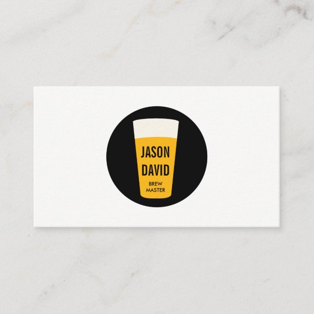 Pint of Beer Black White Business Card (Front)