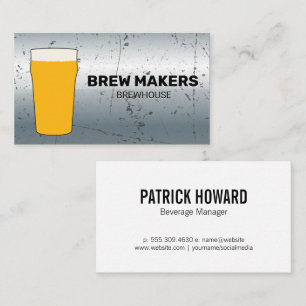 Pint of Beer   Grunge Scratch Metallic Background Business Card