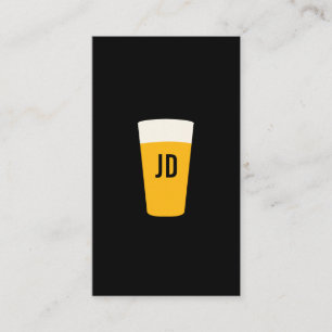 Pint of Beer Logo Black Business Card