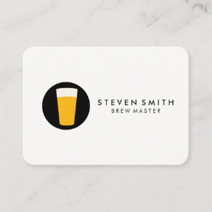 Pint of Beer Logo Black White Business Card