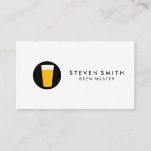 Pint of Beer Logo Black White Business Card