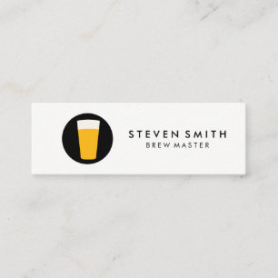 Pint of Beer Logo Black White Mini Business Card