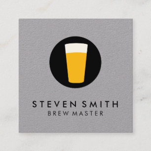 Pint of Beer Logo Square Business Card