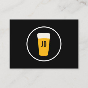 Pint of Beer Logo Trendy Black Business Card