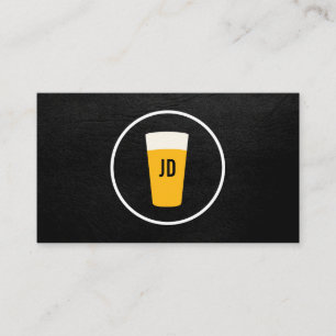 Pint of Beer Logo Trendy Black Business Card