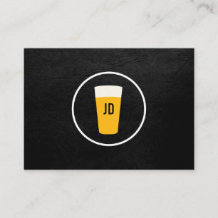 Pint of Beer Logo Trendy Black Business Card