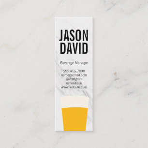 Pint of Beer Marble Variation Mini Business Card