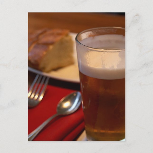 Pint Of Beer With Some Bread Postcard (Front)