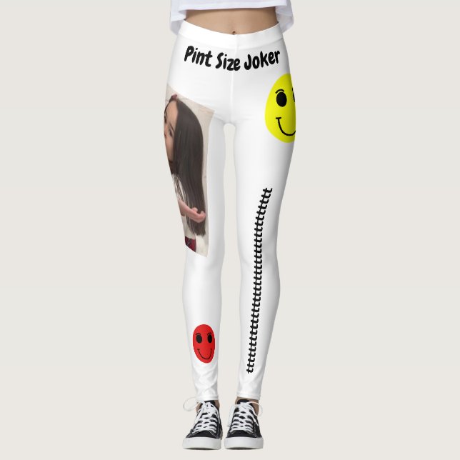 Pint Size Joker: French Poodle Speaks English Leggings (Front)