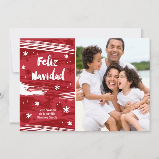 Pintado Feliz Navidad Holiday Card (Front)