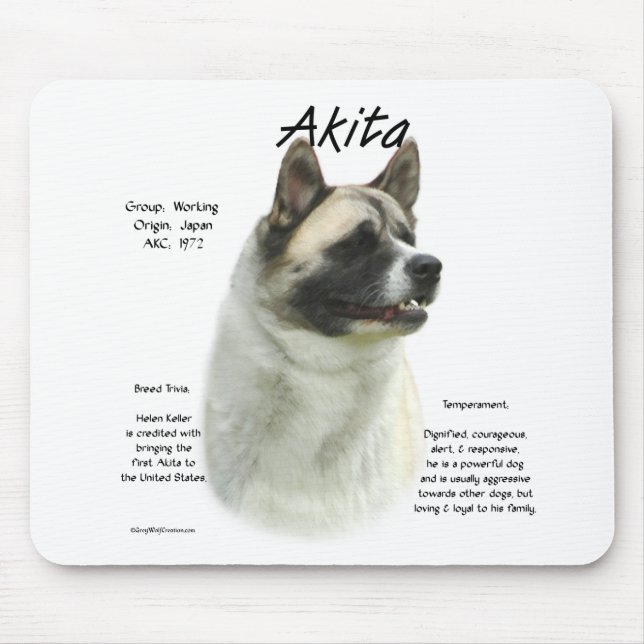 Pinto Akita History  Mouse Mat (Front)