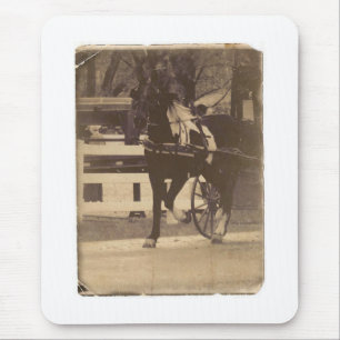 Pinto Amish Horse Faux Vintage Mouse Mat