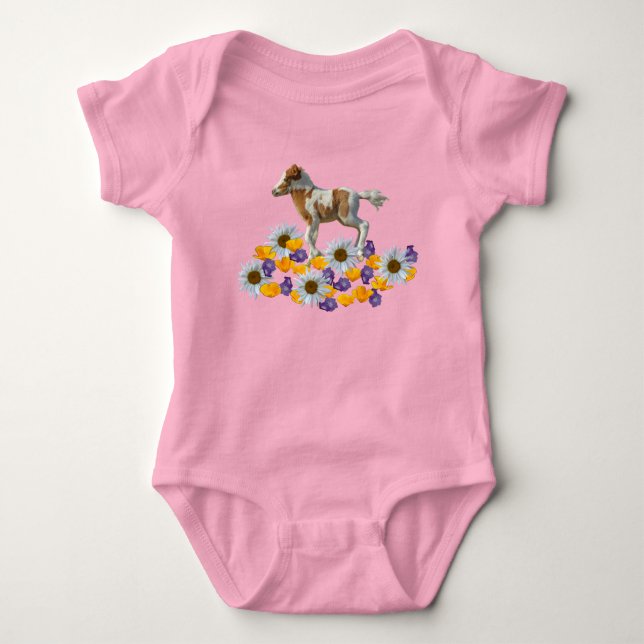 Pinto Colt Running Left Baby Bodysuit (Front)