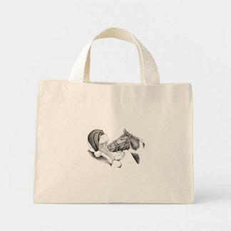 Pinto Horse and Santa Claus Mini Tote Bag