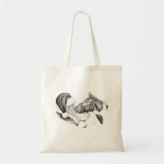Pinto Horse and Santa Claus Tote Bag