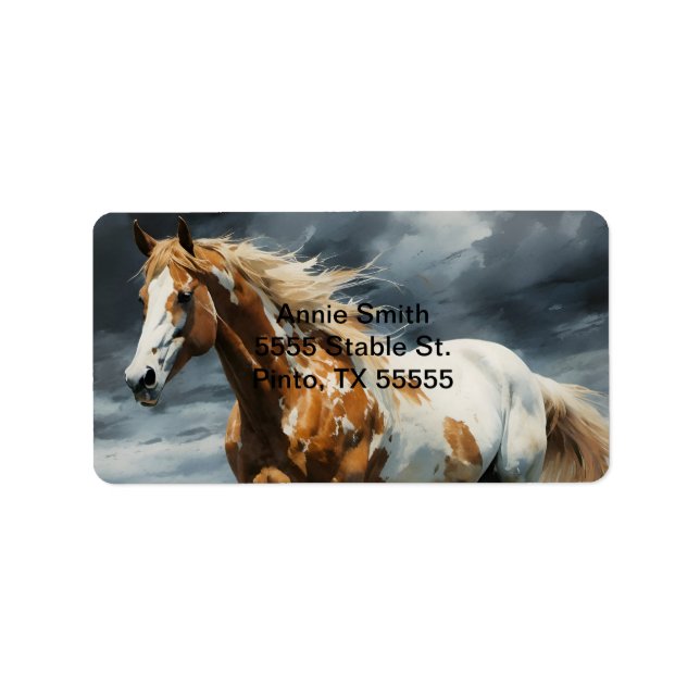 Pinto Horse Label (Front)