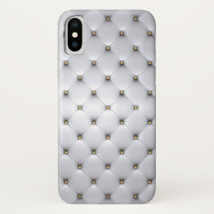 Pintuck look whitecand gold elegant  iPhone x case