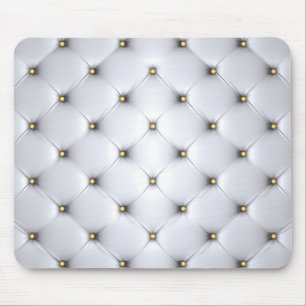 Pintuck white and gold elegant mouse mat