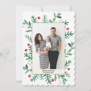 Pintura de Acuarela   Feliz Navidad Holiday Card