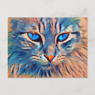 Pintura de gatos holiday postcard
