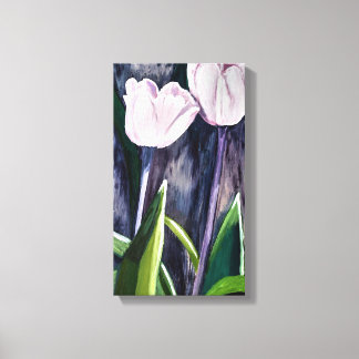 Pintura de tulipanes en acrilico canvas print