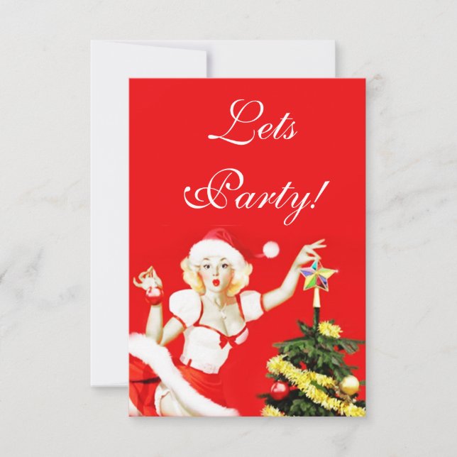 Pinup Christmas Invitation (Front)