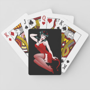 Pinup Girl Cards Retro Devilish Pinup Cards