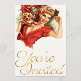 Pinup Girl Christmas Invitation