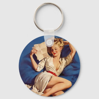 Pinup girl key ring