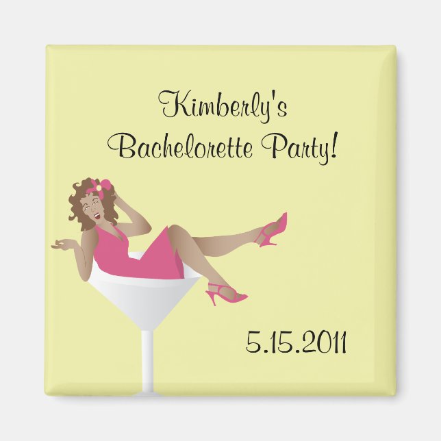 Pinup girl/martini glass bachelorette party mag... magnet (Front)