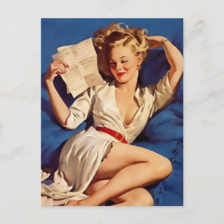 Pinup girl postcard