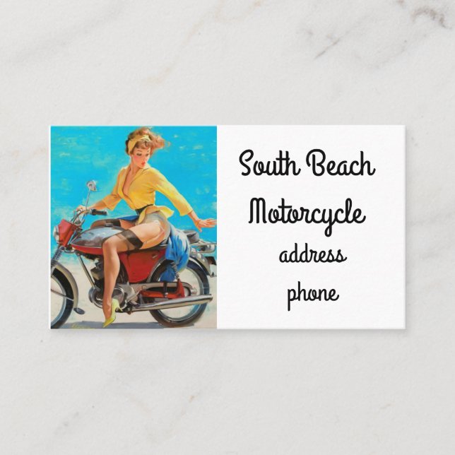 Pinup Motorcycle Business Card (Front)