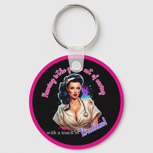 Pinup_  Nurse Badass Key Ring (Front)