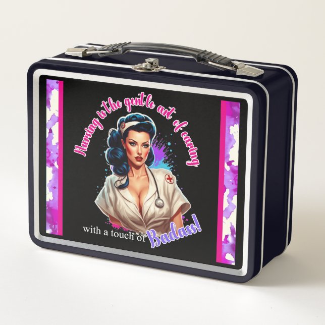 Pinup_ Nurse Badass Metal Lunch Box (Front)